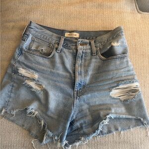 Madewell Faded Light Blue Distressed Denim Shorts
